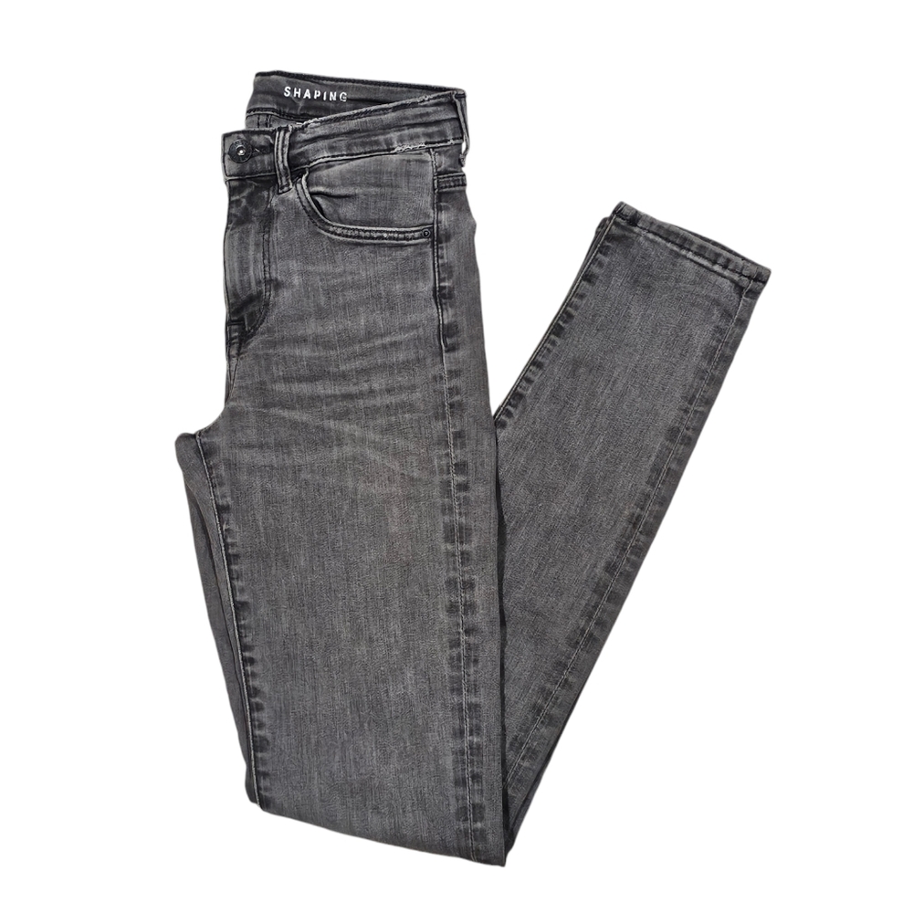 H&M Women's &Denim Shaping Gray Regular Waist Skinny Jeans 29" Inseam - Size 25